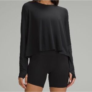Modal Relaxed Lounge Long-Sleeve Top - Black